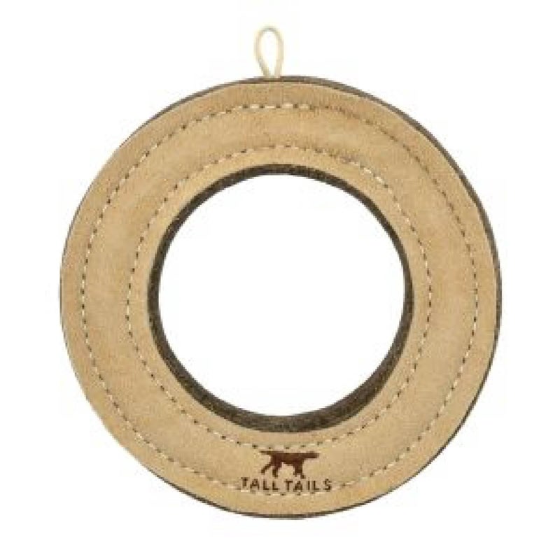 Tall Tails Ring Natural Leather Fetch Toy for Dogs - Image 1